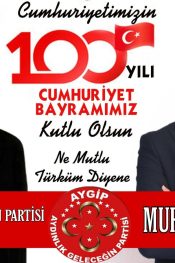 Aydınlık Geleceğin PARTİSİ GENEL Başkanı Murat Danacı Cumhuriyetimizin 100. Yılı kutlama mesajı;